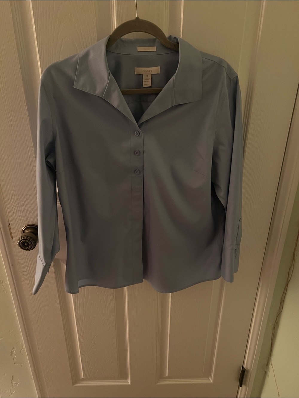 Chico's 100% Cotton Button DownShirt with Collar Size Large/12